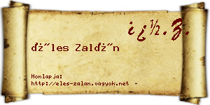 Éles Zalán névjegykártya